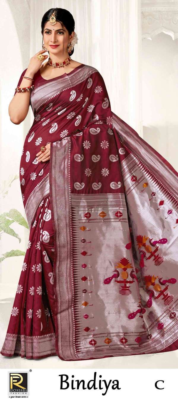 ranjna saree bindiya banarasi silk saree