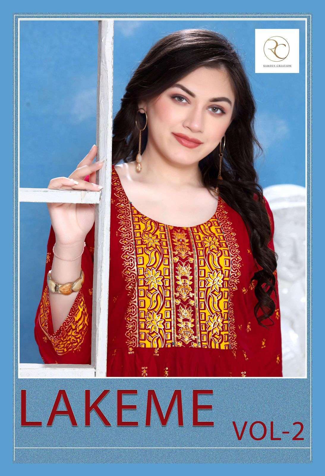 rc lakme vol 2 series 1001-1008 Heavy Rayon 14 kg screen print kurti