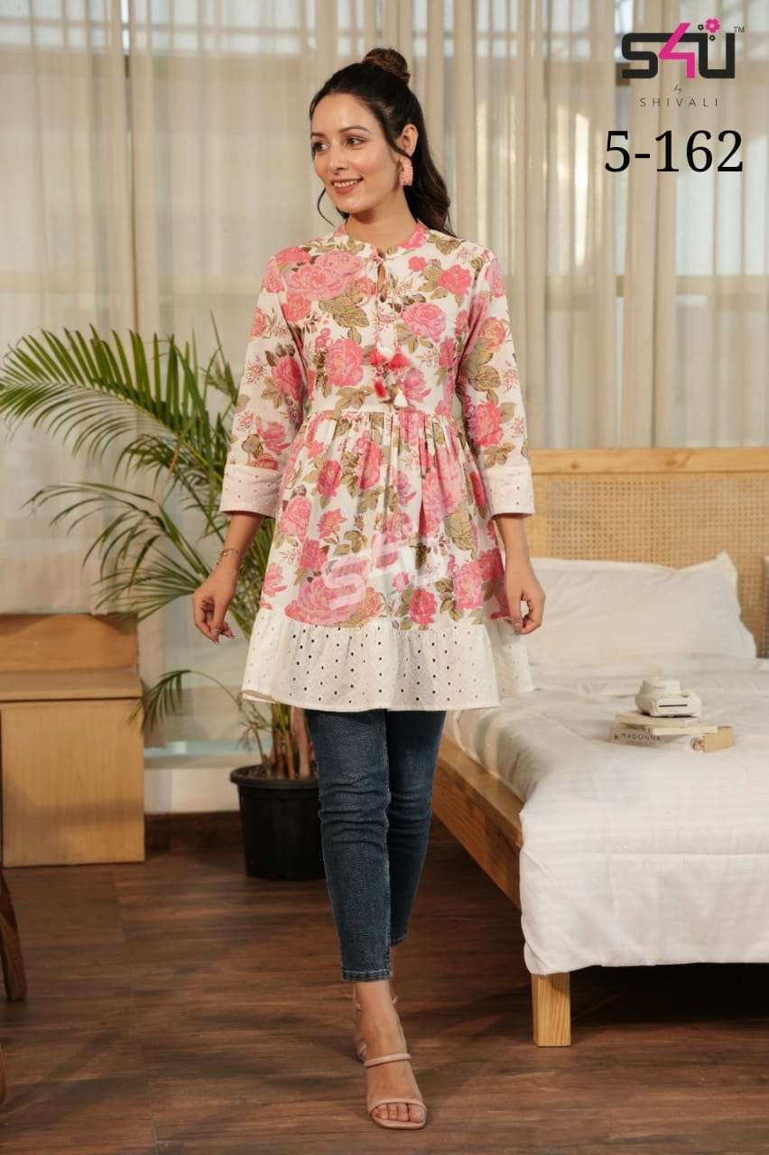 s4u pr 5-162 fancy floarl print tunic top combo set