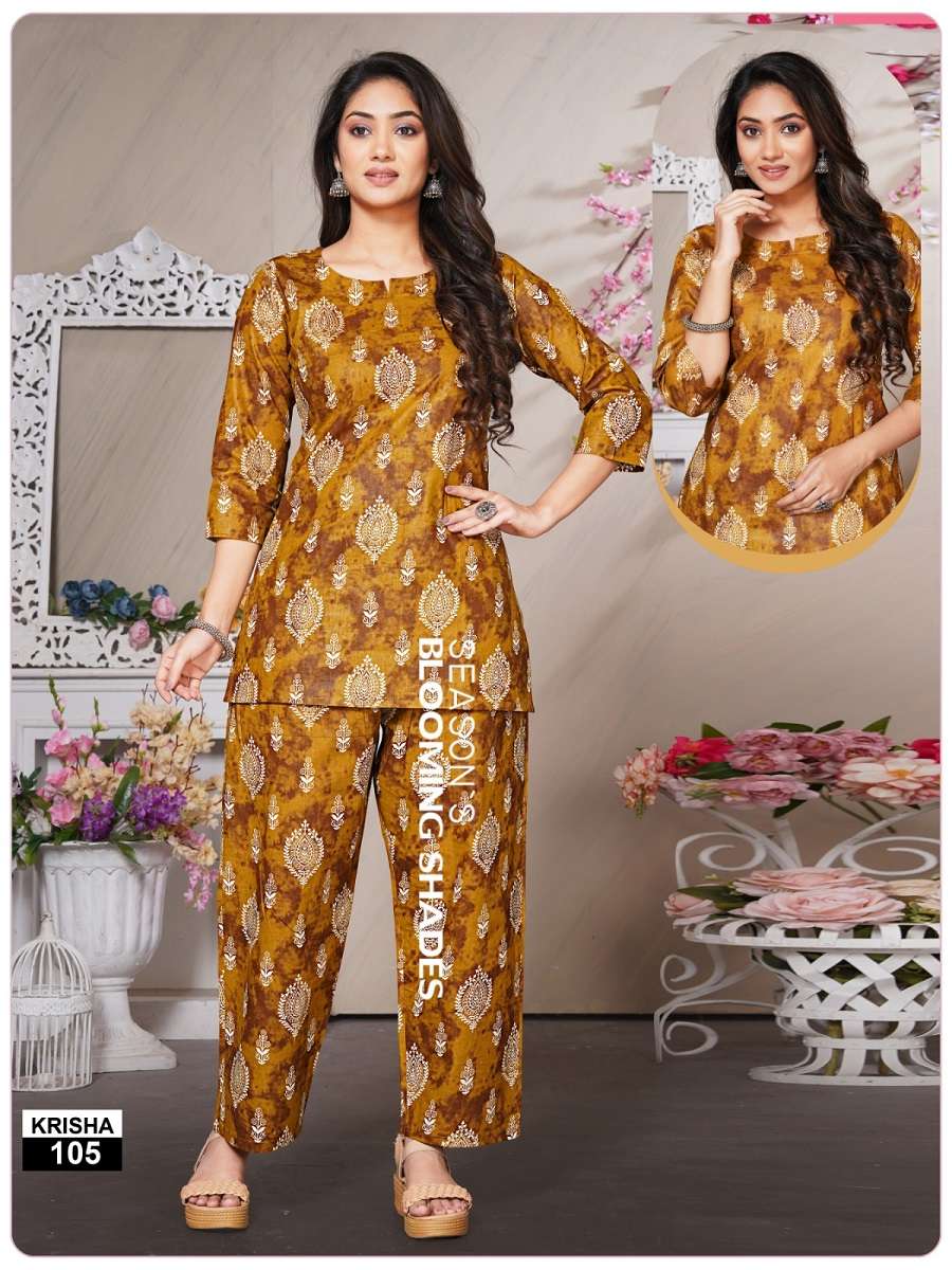 Shivay krisha vol-1 series 101-106 Heavy Pure Cotton co ord set