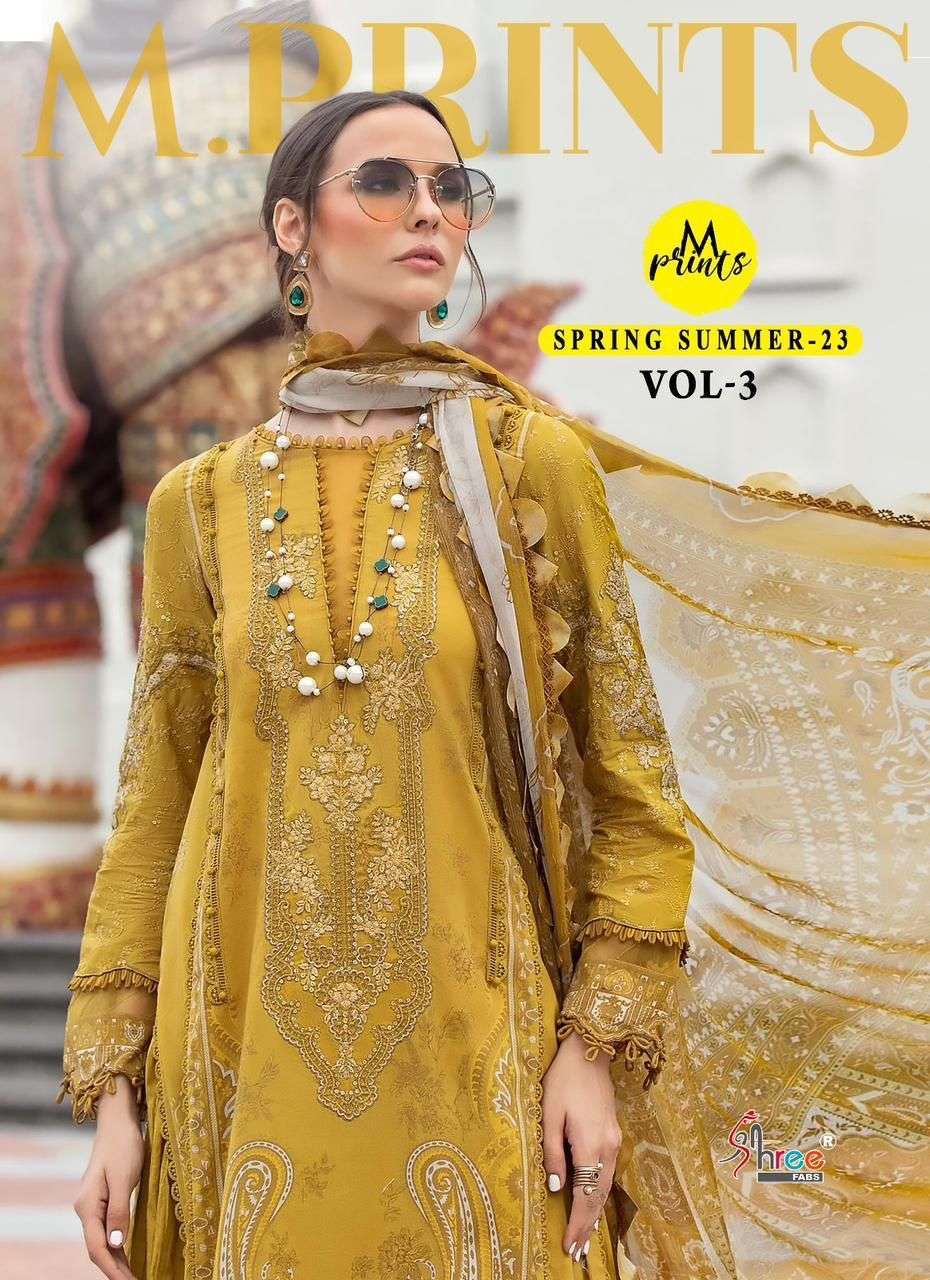 Shree fabs M print spring summer 23 vol 3 series 3193-3200 pure cotton suit