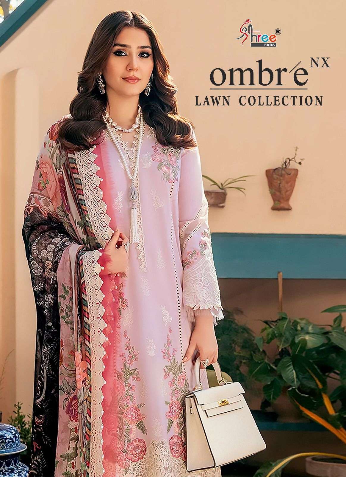 shree fabs ombre lawn collection nx series 3069-3076 pure lawn cotton suit 