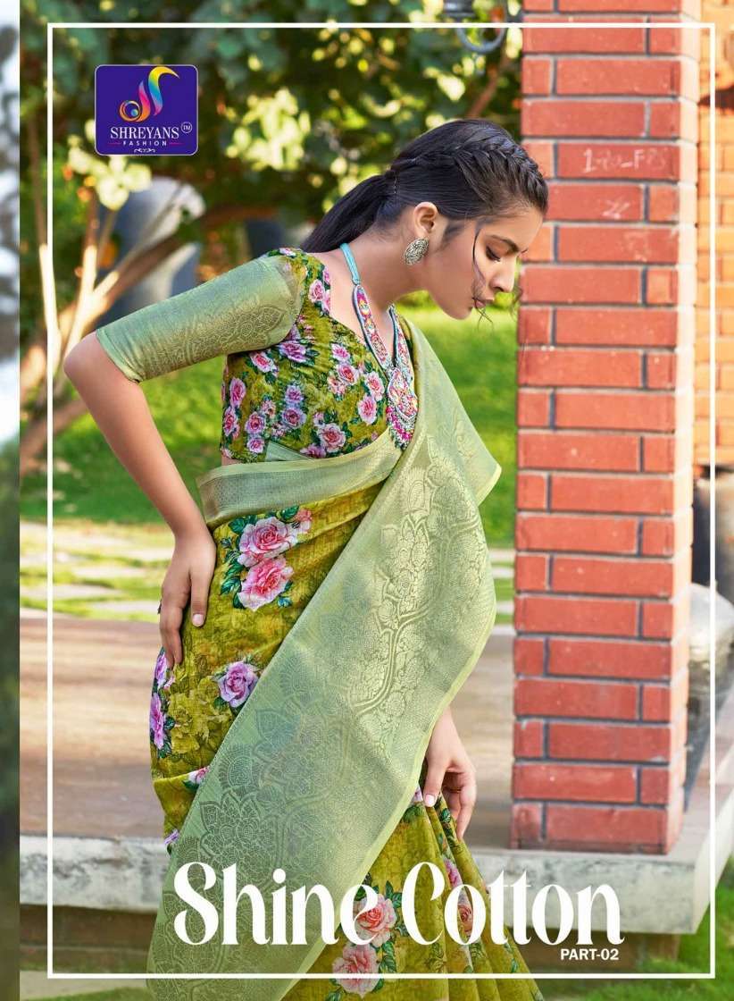 shreyans fashion shine cotton vol 2 printed cotton saree