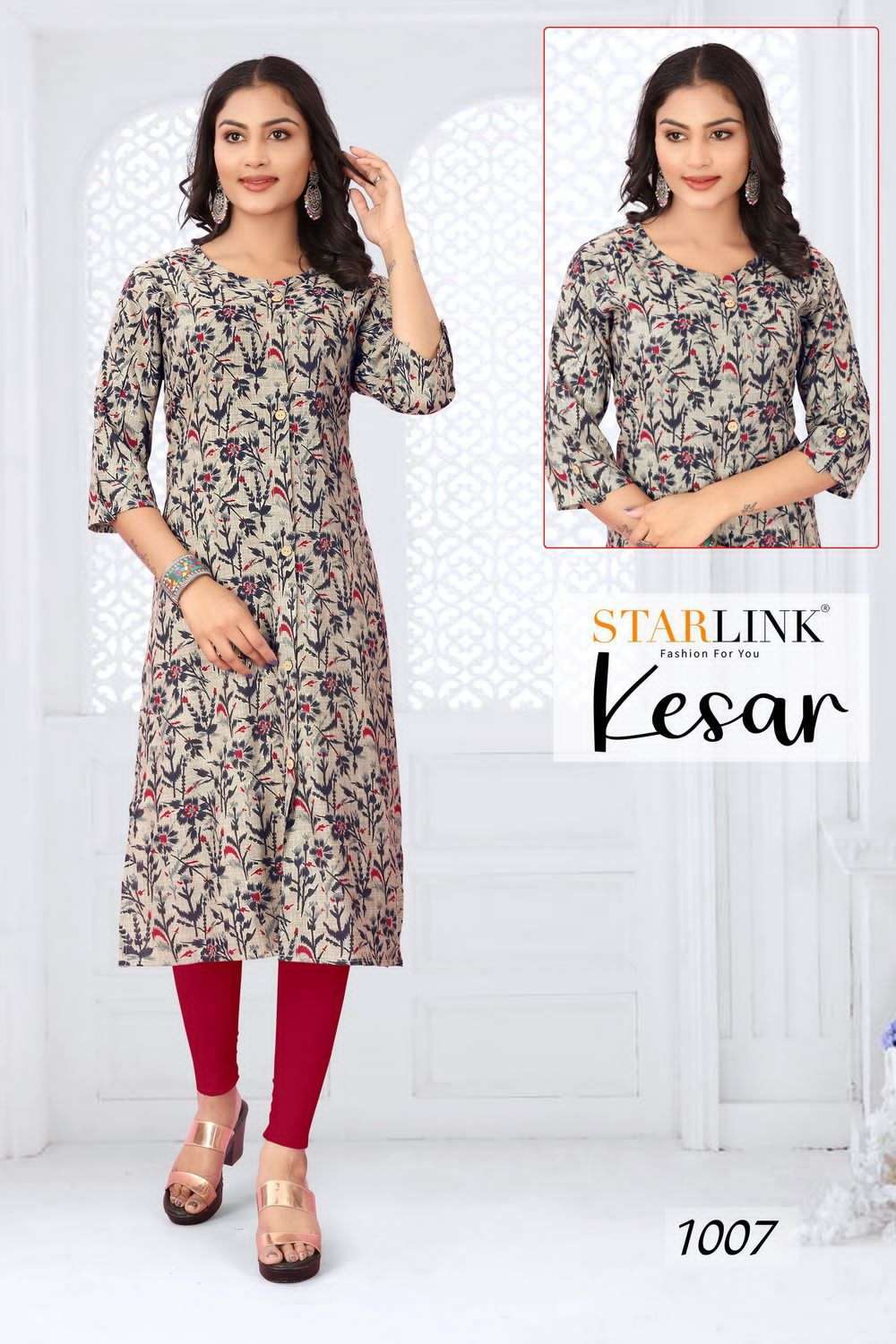 starlink kesar series 1001-1029 capsule print kurti