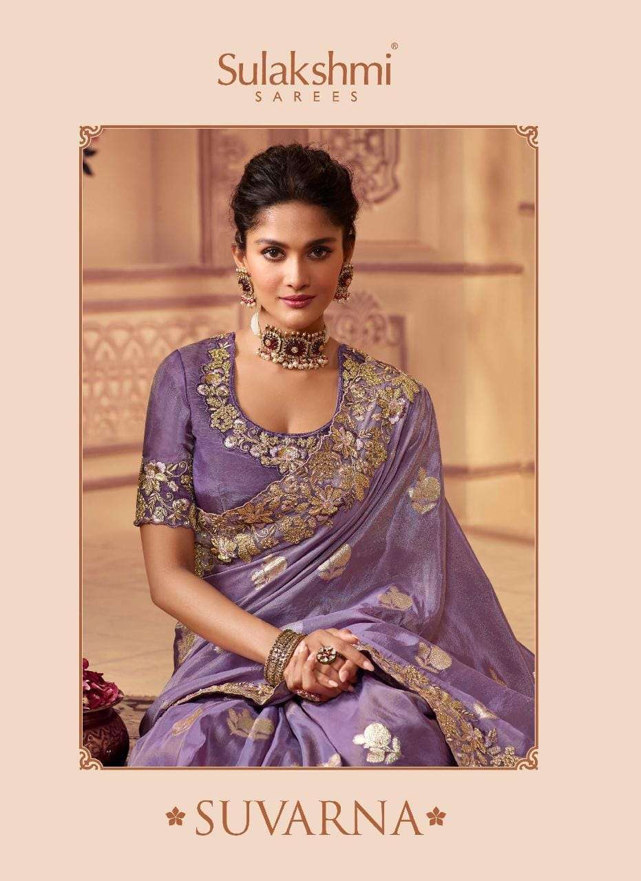 sulakshmi suvarna hit list series 7605-7608 fancy embroidery saree