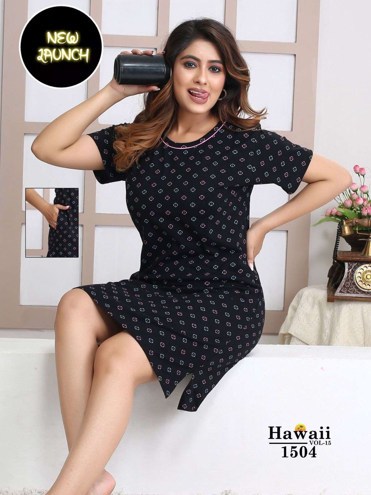 summer special short gown vol 15016 Shinker Printed Hosiery Cotton gown