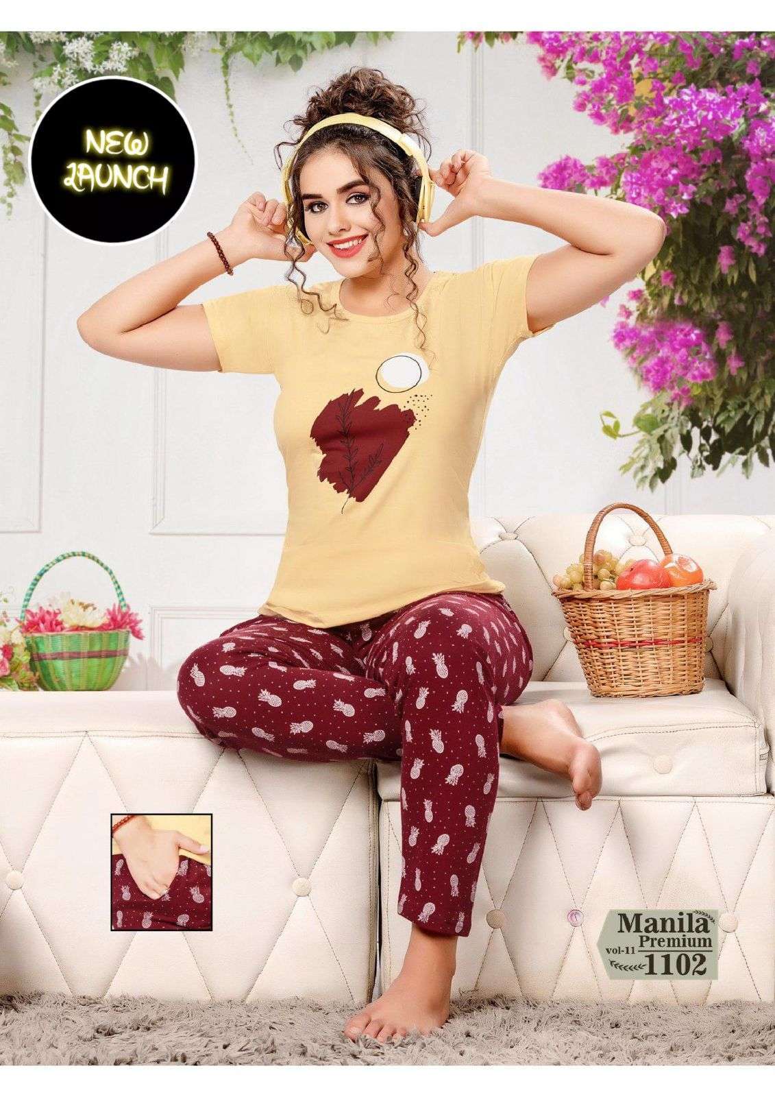 summer special vol 11018 Heavy Shinker Hosiery Cotton night suits