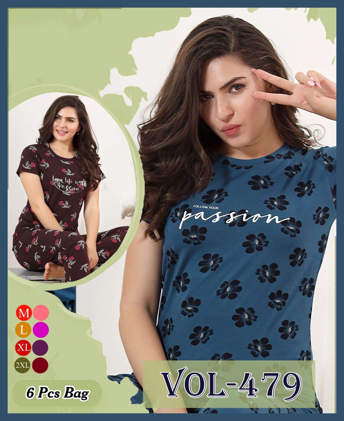 summer special vol B479 Heavy Fancy Printed Shinker Hosiery Cotton Night Suits