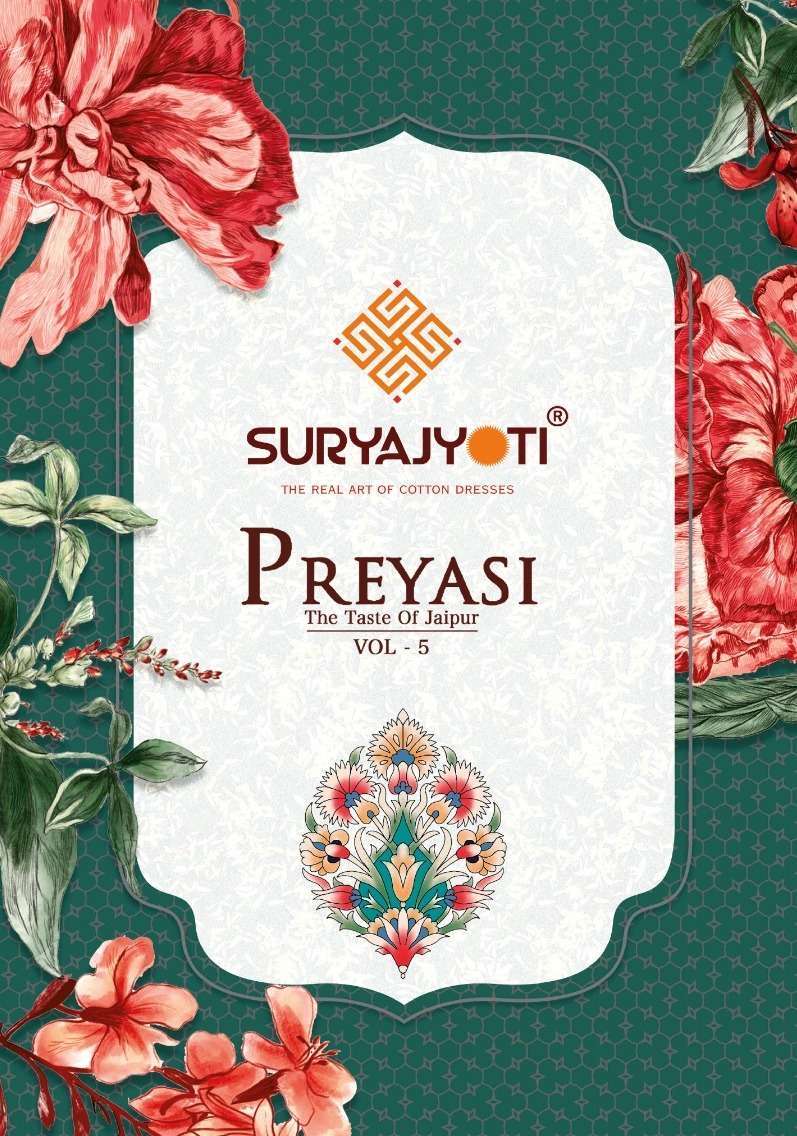 Suryajyoti preyasi vol 5 series 5001-5010 cambric cotton suit