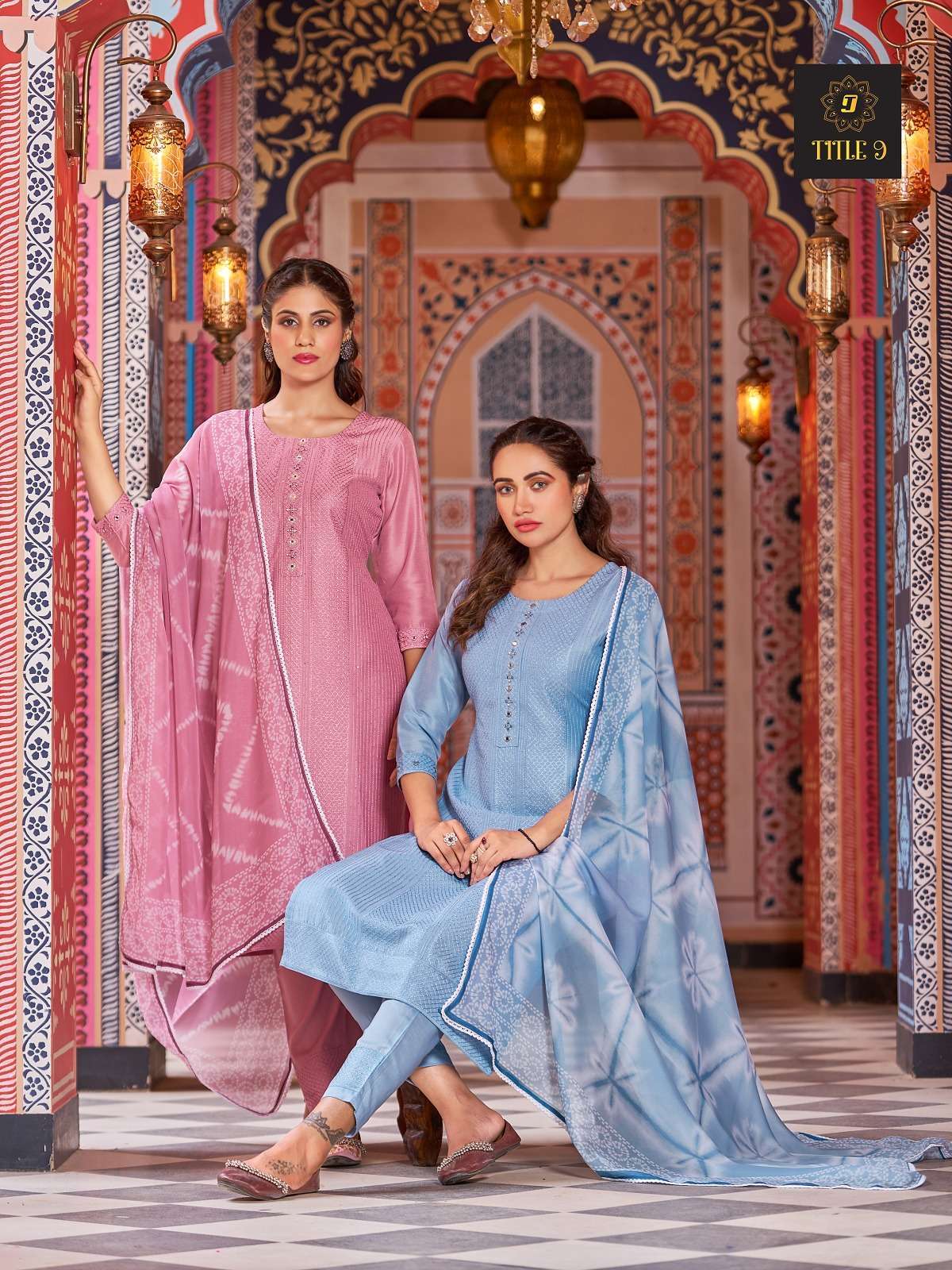 Title 9 inaya series 1001-1007 pure silk readymade suit