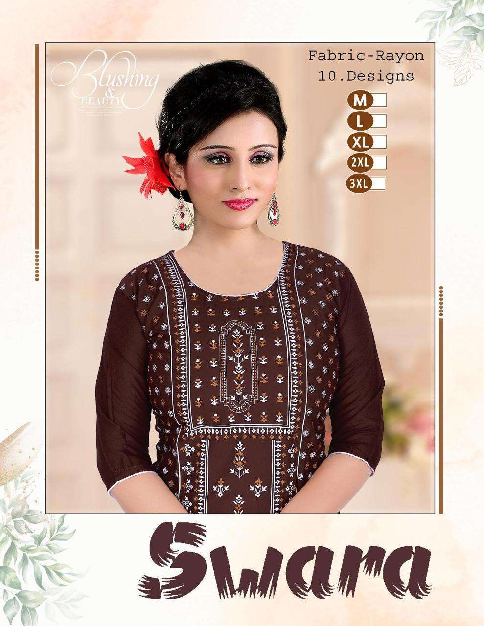 trendy swara series 001-010 Rayon Print kurti