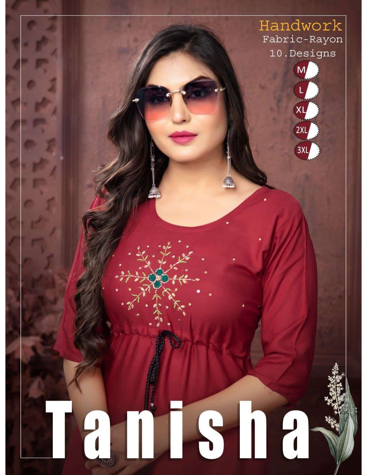 trendy tanisha vol 2 series 801-810 Self-Woven Fancy Rayon Plain kurti