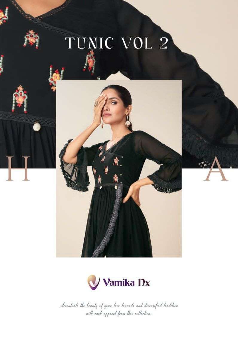 vamika nx tunic vol 2 series 2207-2212 heeavy faux georgette kurti 