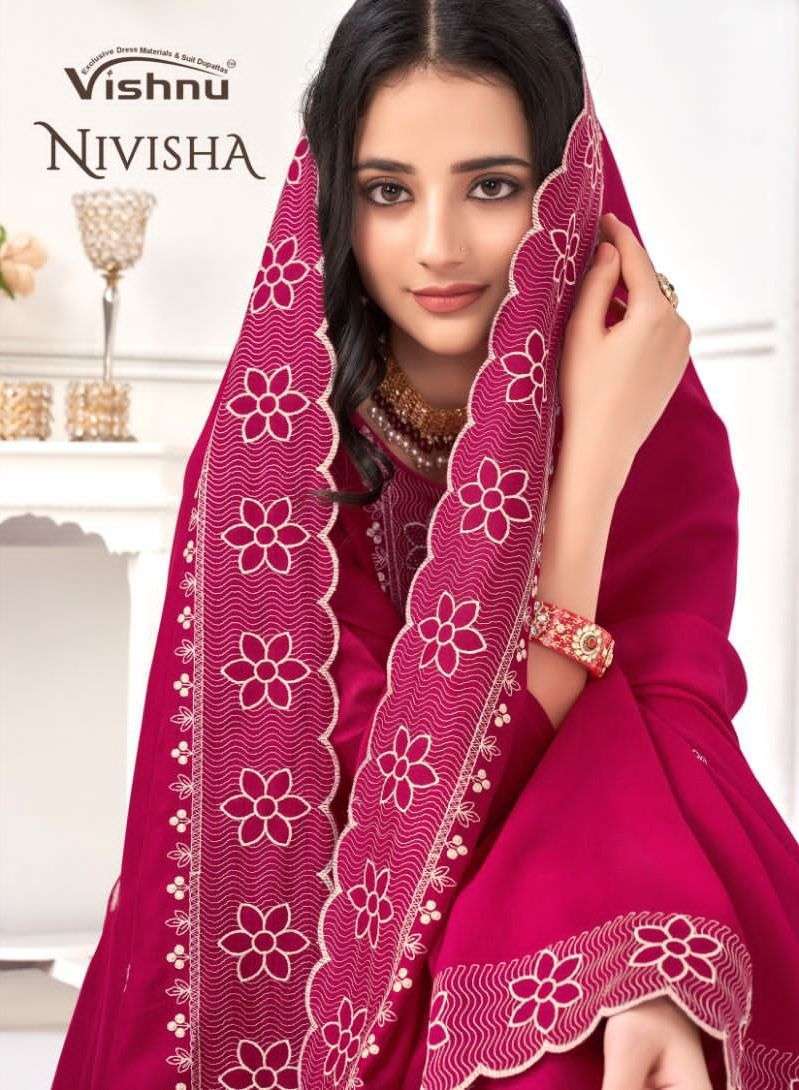 vishnu nivisha series 91001-91012 vichitra silk suit
