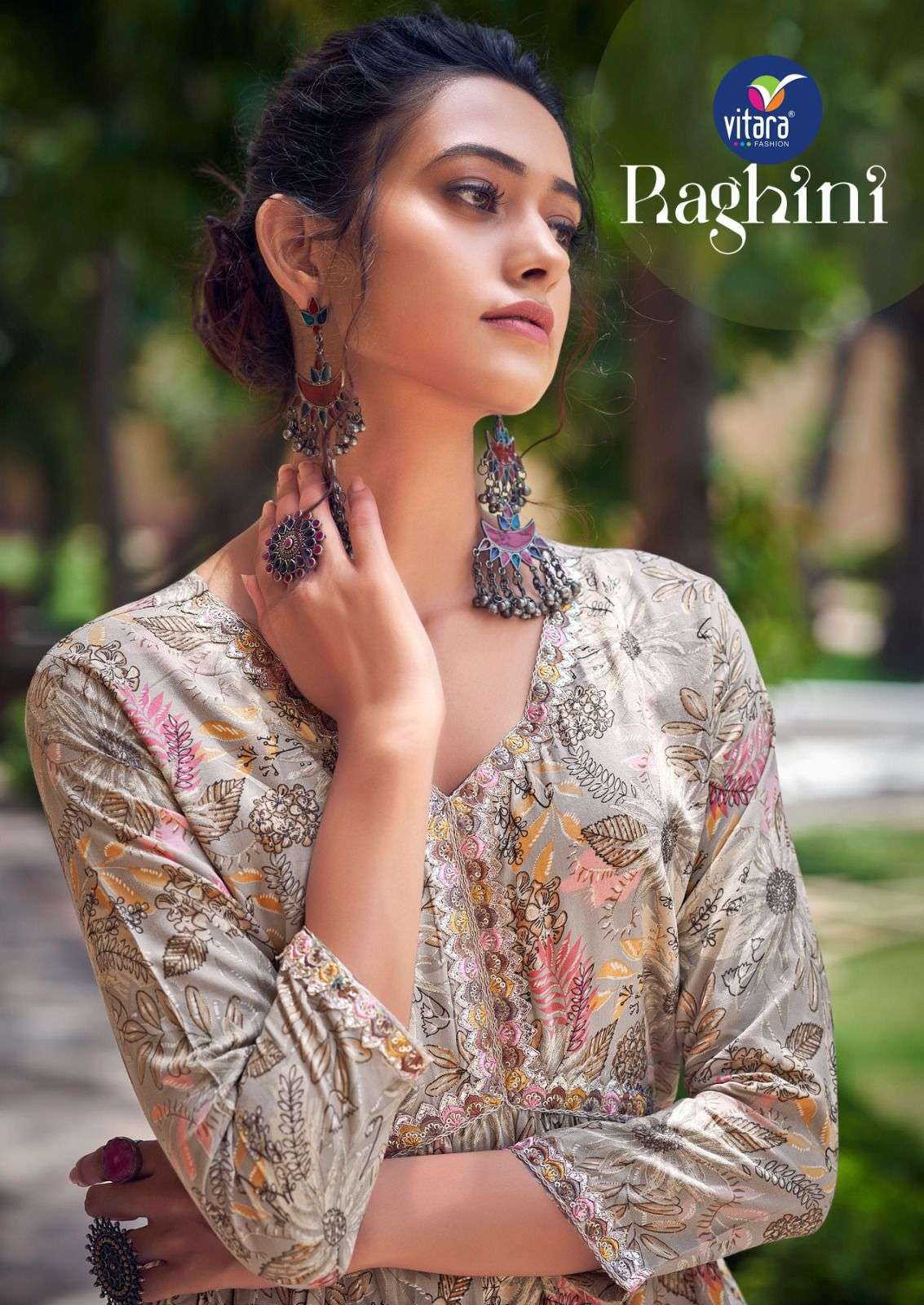 vitara raghini series 1001-1004 heavy reyon print gown