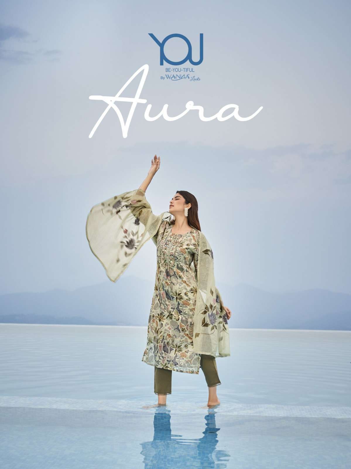 Wanna you aura series 1301-1306 pure mul cotton suit