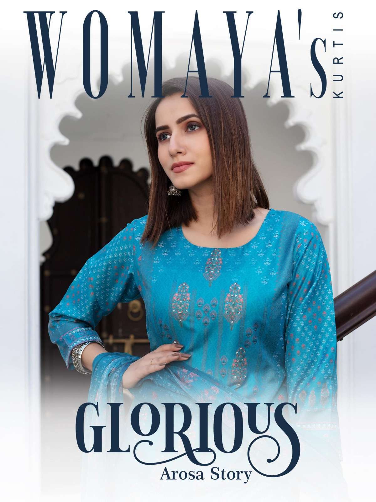 womaya kurtis glorious arosa story series 1241-1248 modal Muslin suit