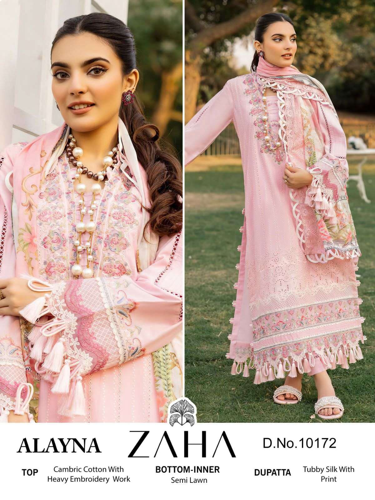 Zaha alayna 10170-10172 designer pure cambric cotton suit 