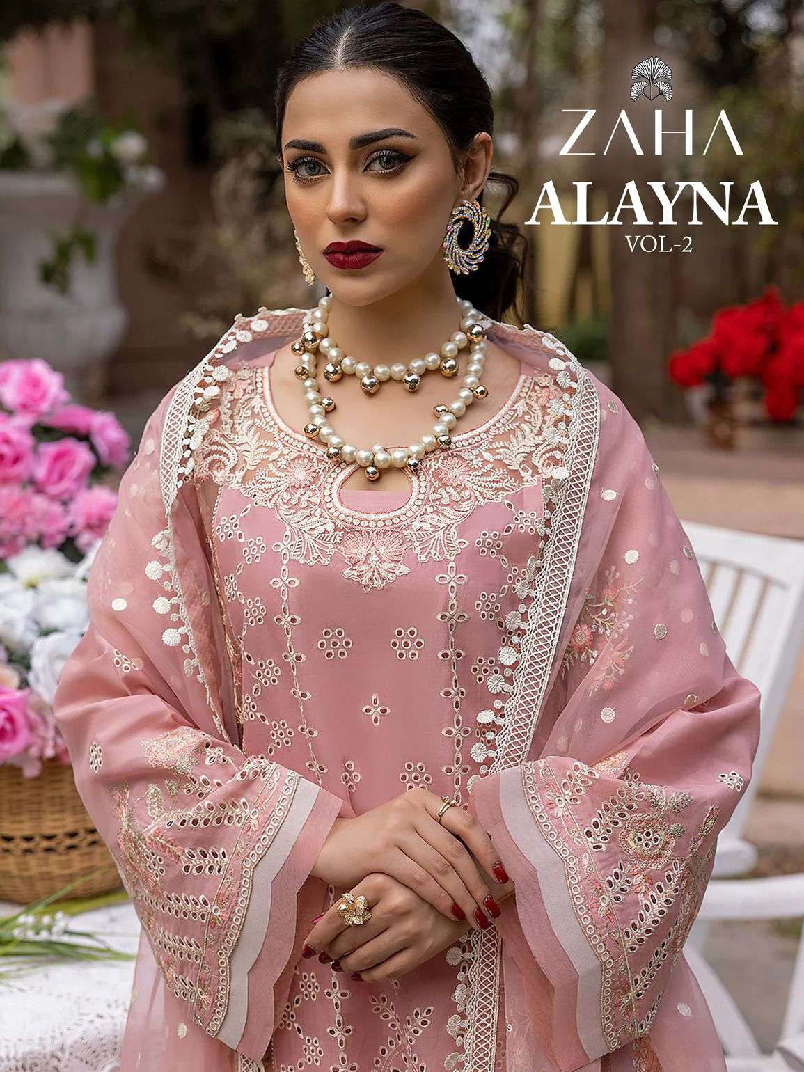 zaha alayna vol 2 series 10192-10195 pure cambric cotton suit