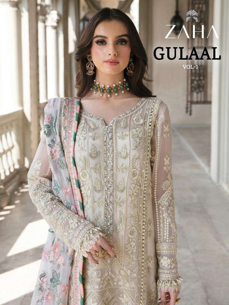 zaha gulaal vol 1 series 10143-10147 georgette embrodiered suit 