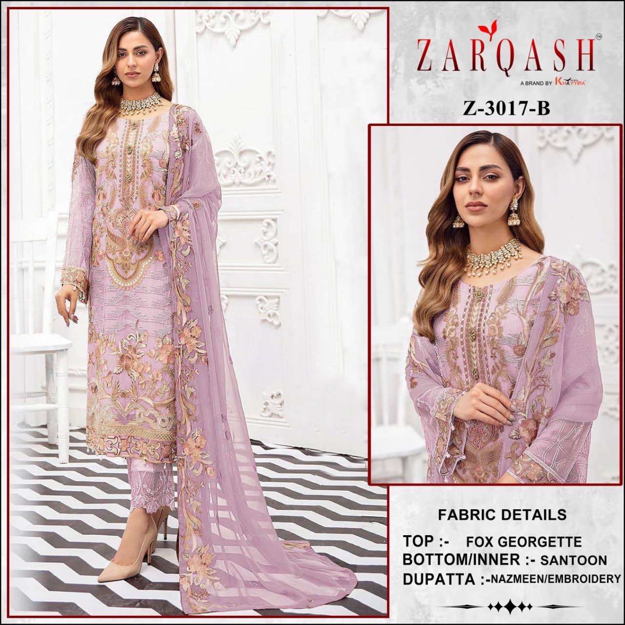 Zarqash Z-3017 designer georgette suit s