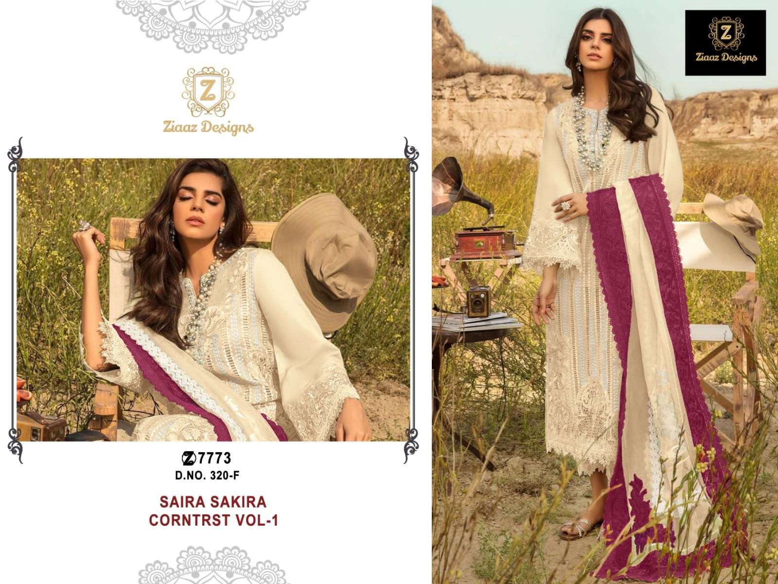 ziaaz designs 320 designer cambric cotton suit s