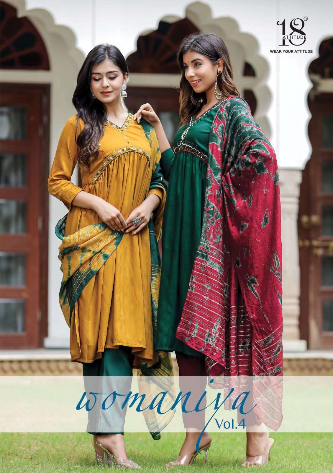 18 attitude womaniya vol 4 series 401-407 premium muslin suit 