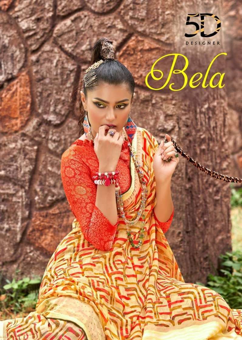 5d designer bela series 4697-4704 soft georgette saree