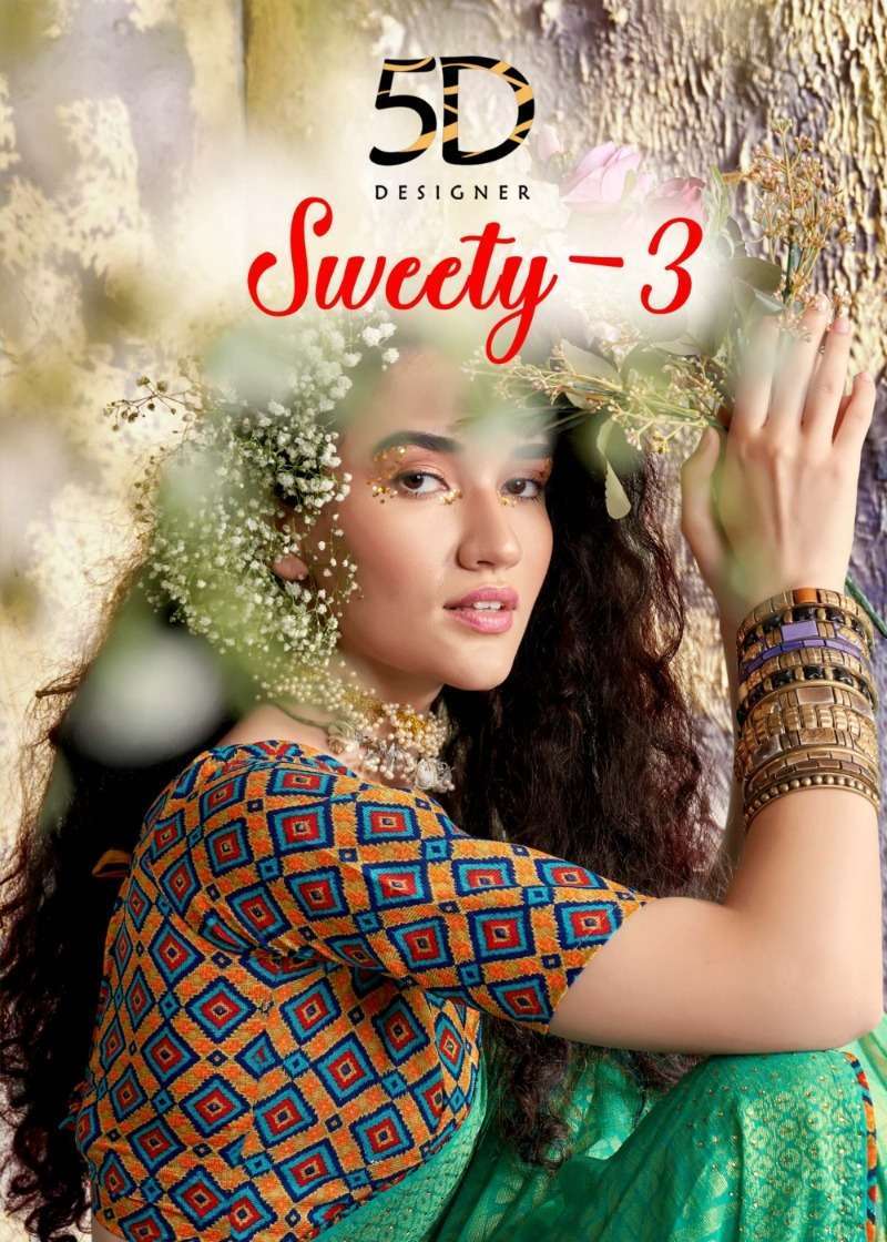 5d designer sweety vol 3 series 4465-4472 chiffon brasso saree