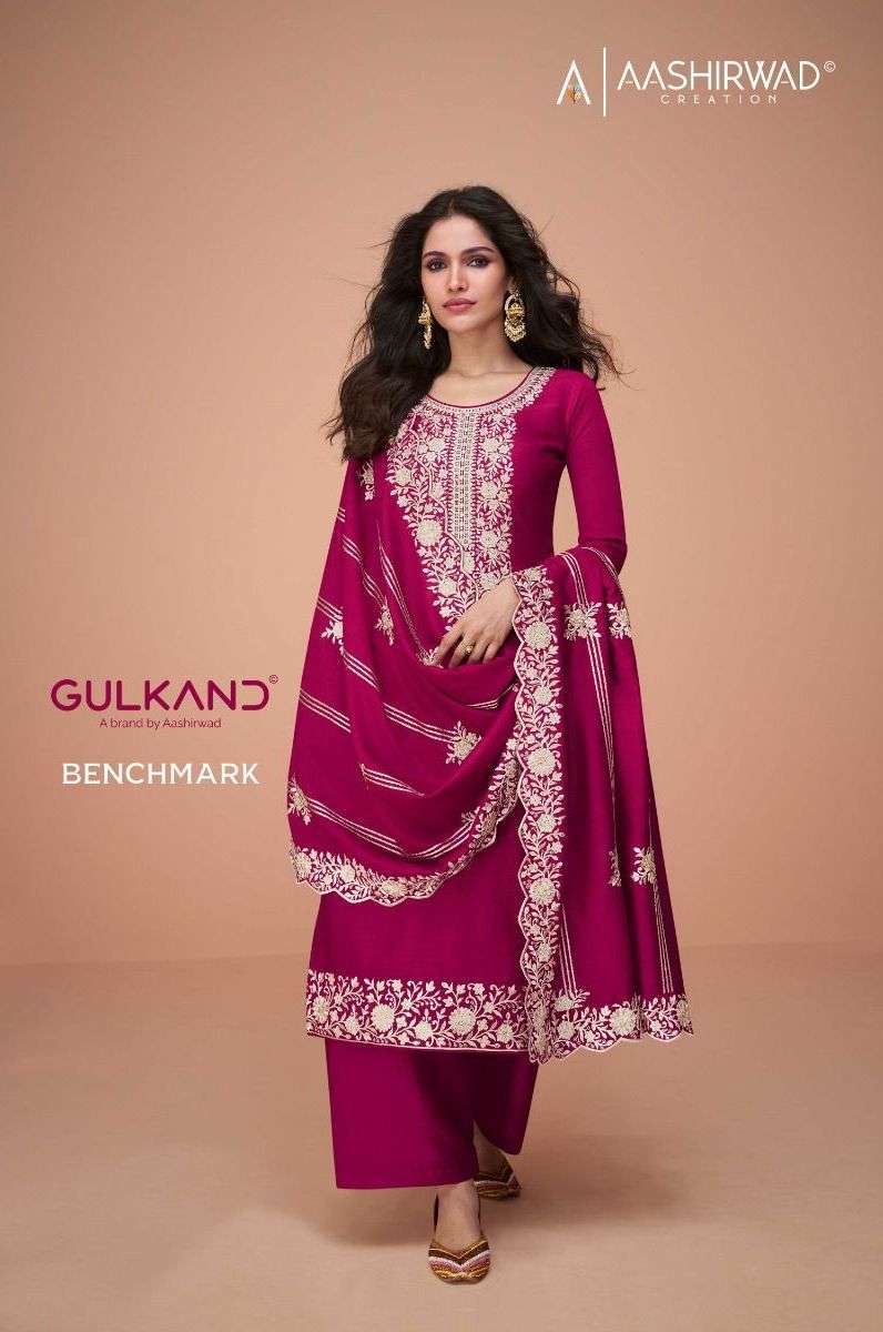 aashirwad gulkand benchmark series 9709-9713 premium silk suit 