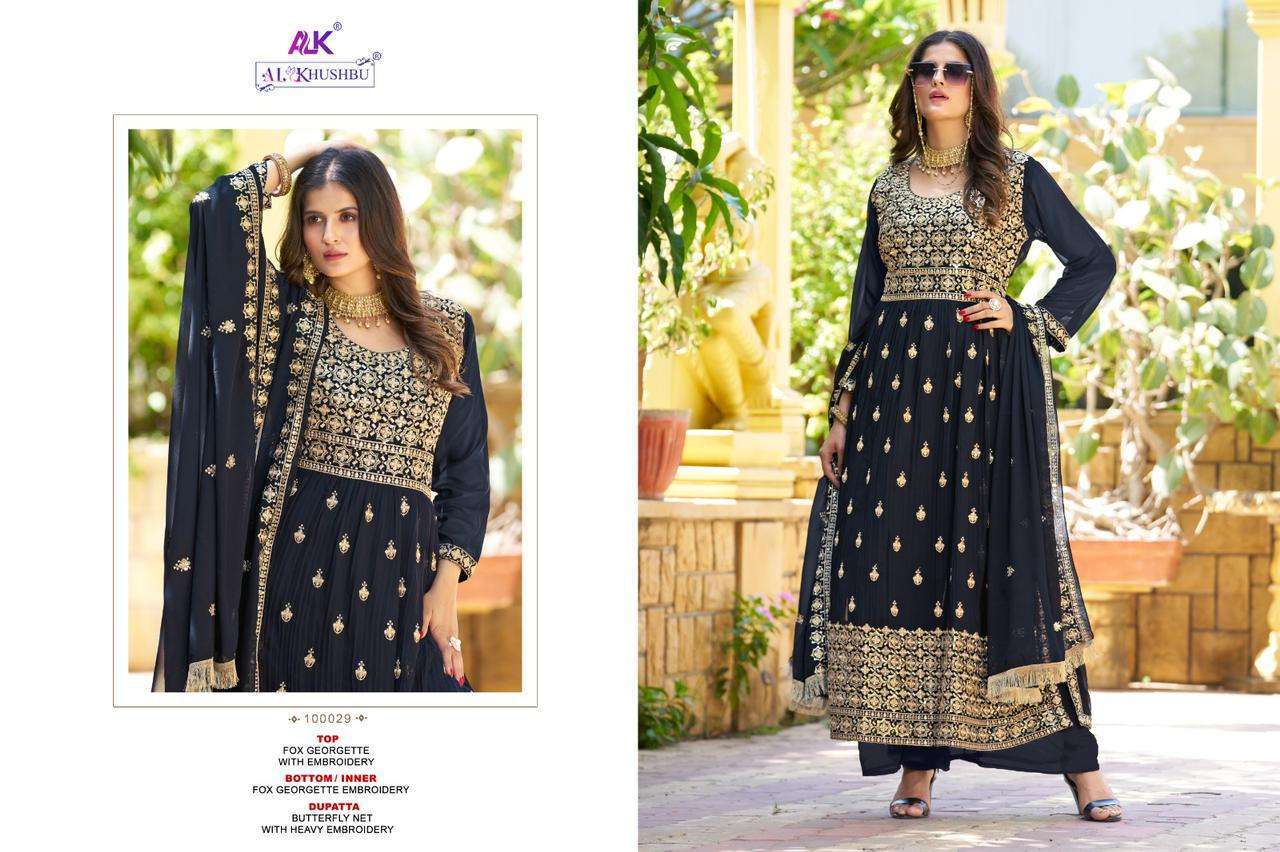 al khushbu 100029 georgette heavy embroidered suit