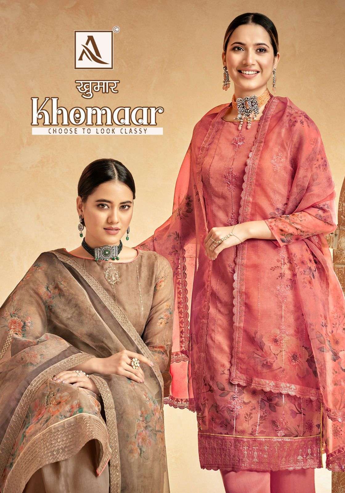 alok suit khomaar series 1193001-1193006 Pure Organza suit