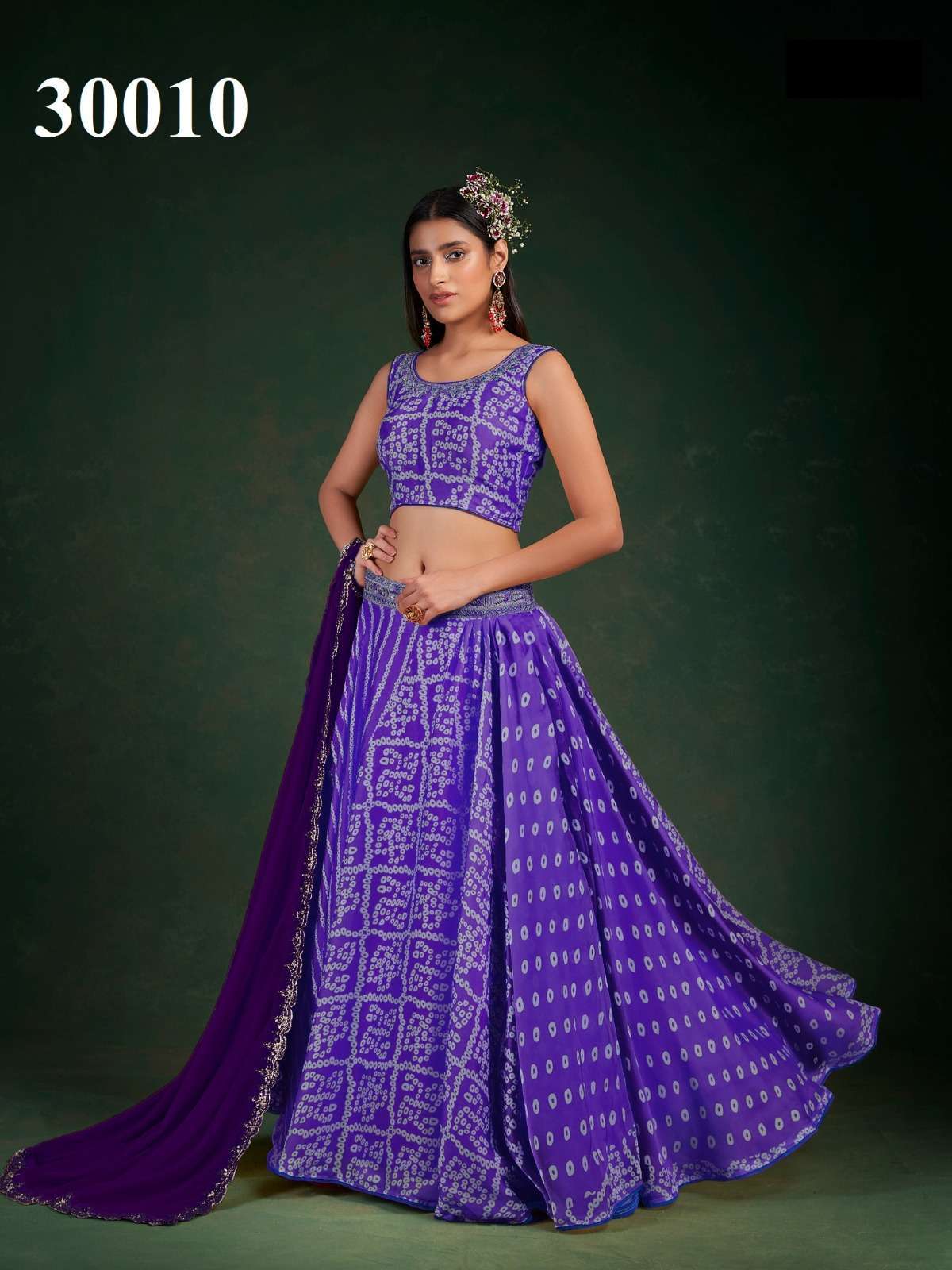 arya 30010 chinon printed dori lehenga choli