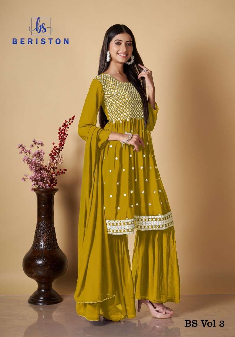 beriston bs vol 3 series 301-304 Georgette with Heavy Embroidery suit
