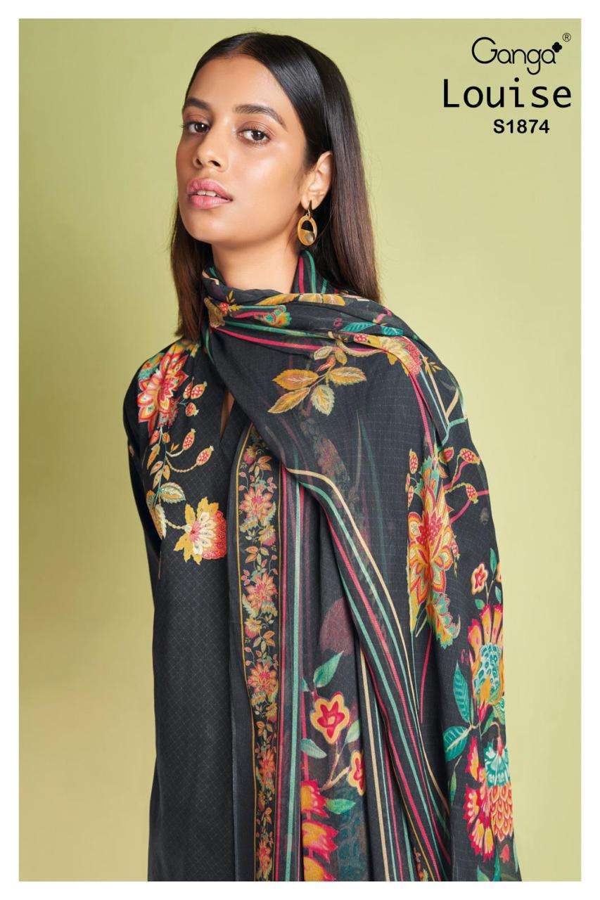 ganga louise 1874 premium cotton printed suit 