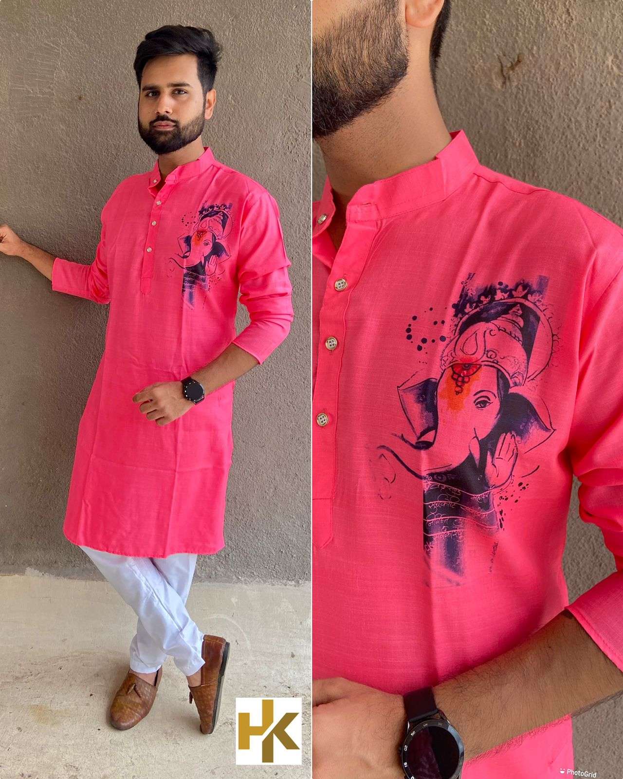 Ganpati special designer cotton kurta 