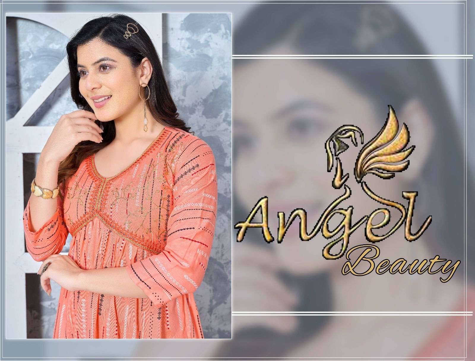 Golden Angel Beauty series 201-206 14 Kg Rayon Print kurta