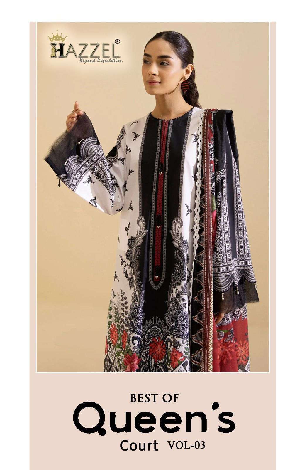 hazzel best of queens court vol 3 series 3001-3002 pure cotton suit 