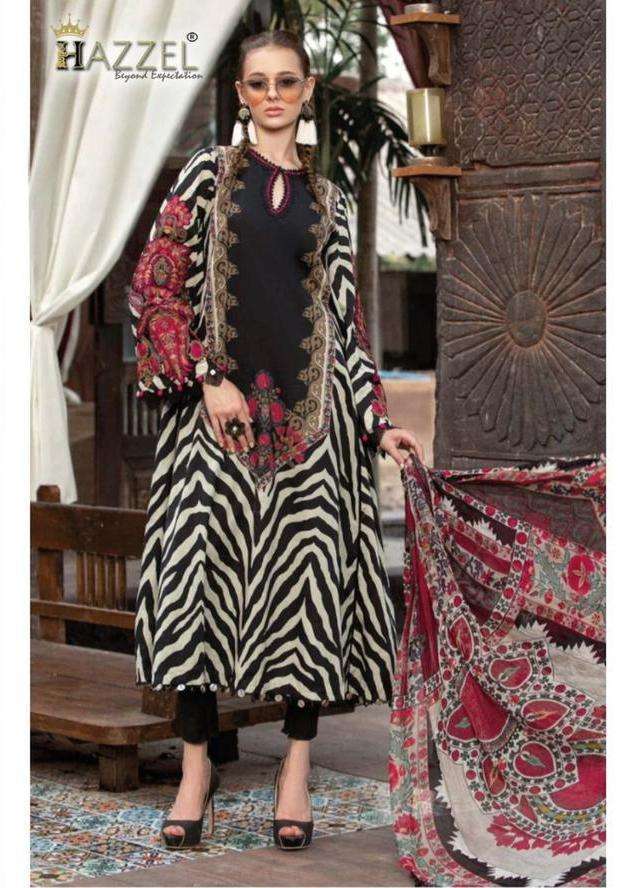 hazzel mahgul 027 pure cotton embroidery suit 