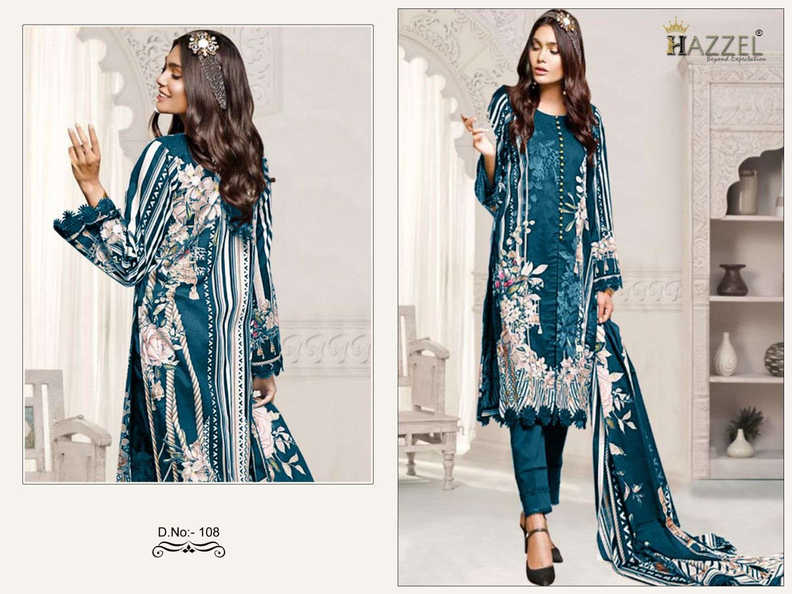 hazzel mahgul colours series 106-108 lawn cotton suit 