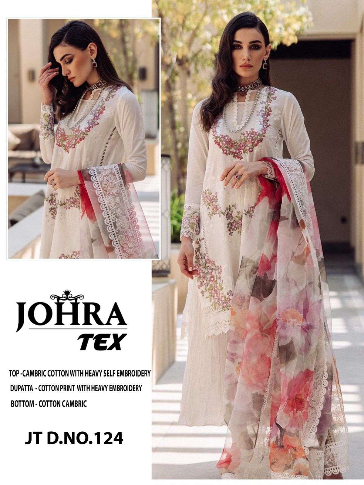 johra tex Jt-124 designer cambric cotton suit 