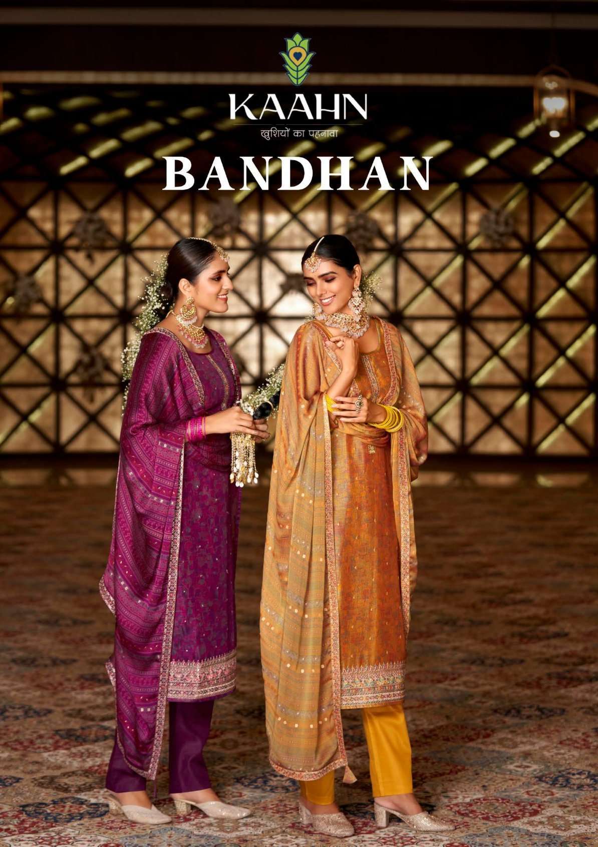 kaahn bandhan premium silk print with sequence work suit