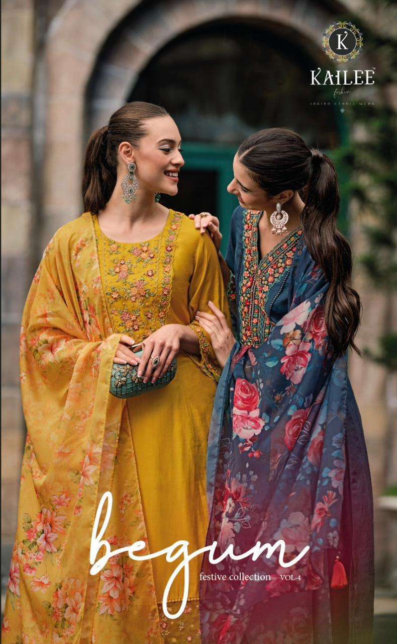 kailee begum vol 4 series 41241-41248 pure viscose silk suit 