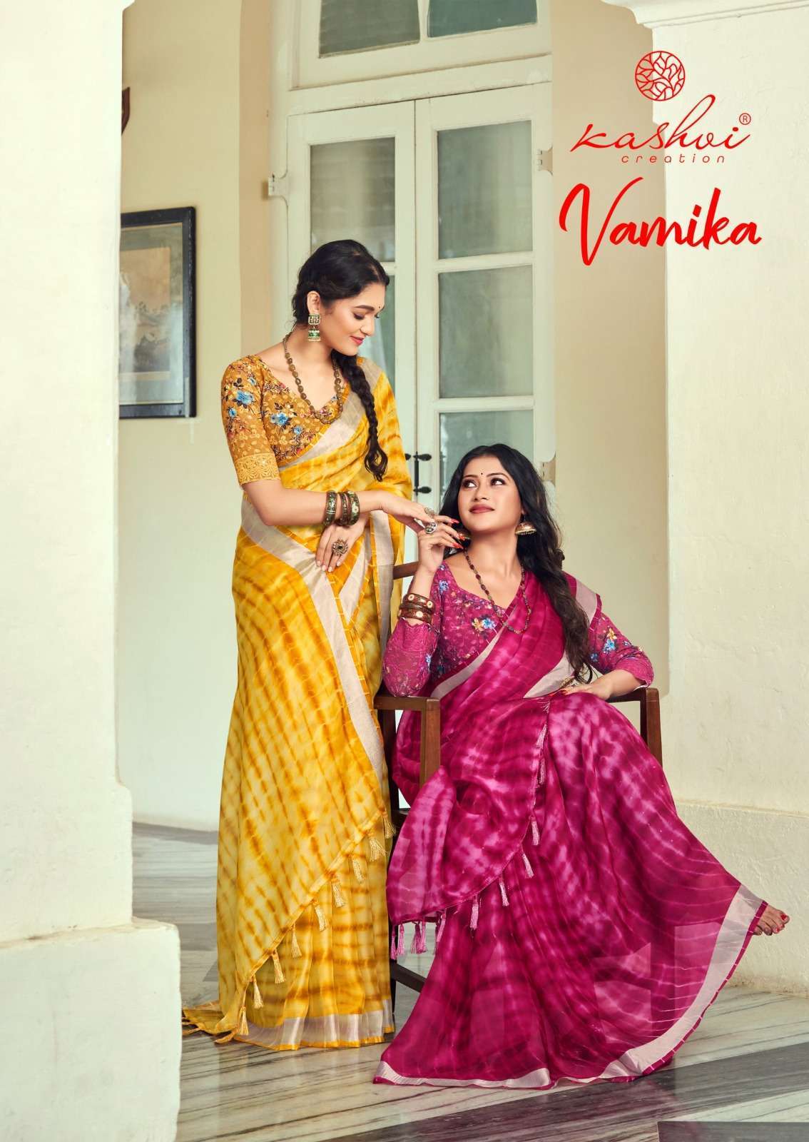 kashvi creation vamika series 4151-4158 organza saree