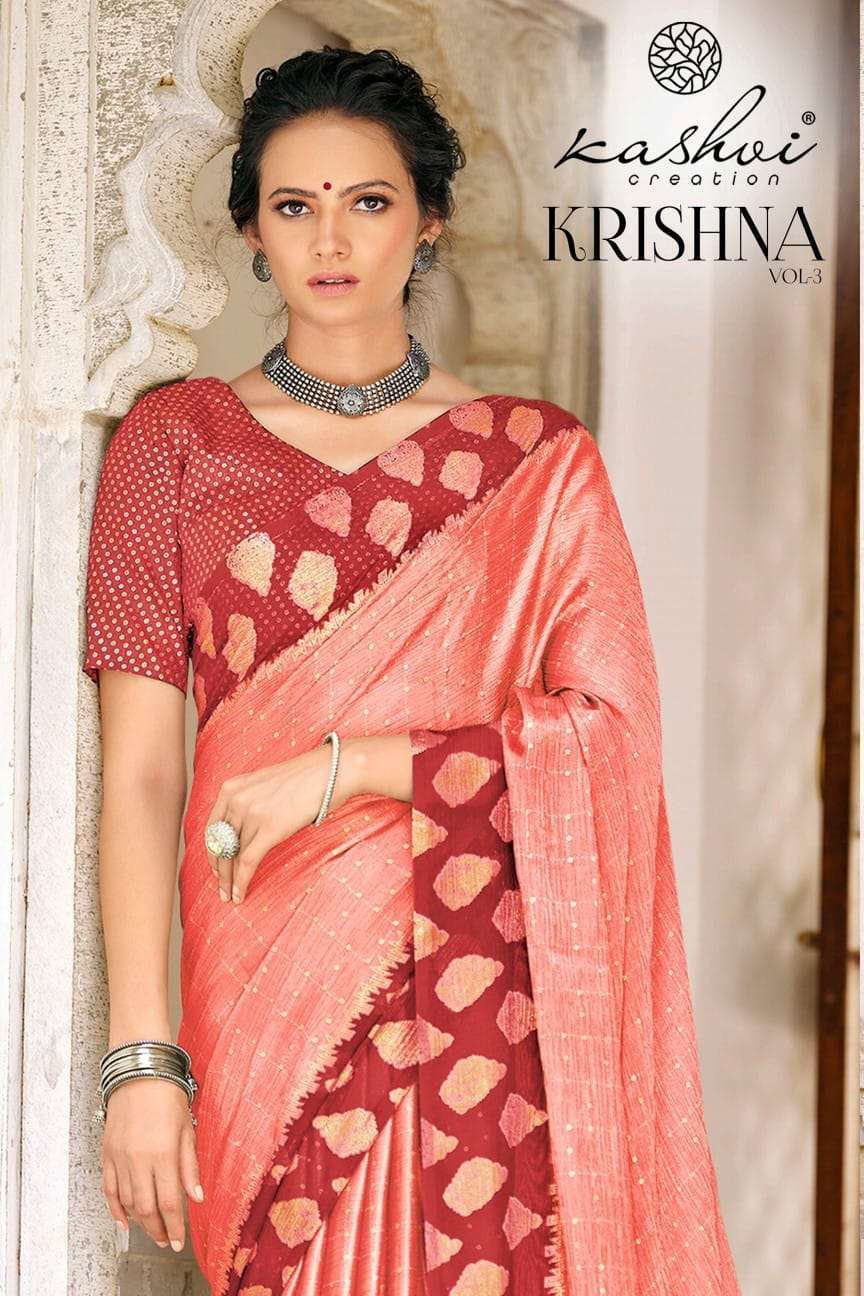 kashvi krishna vol 3 series 1001-1008 chiffon brasso saree