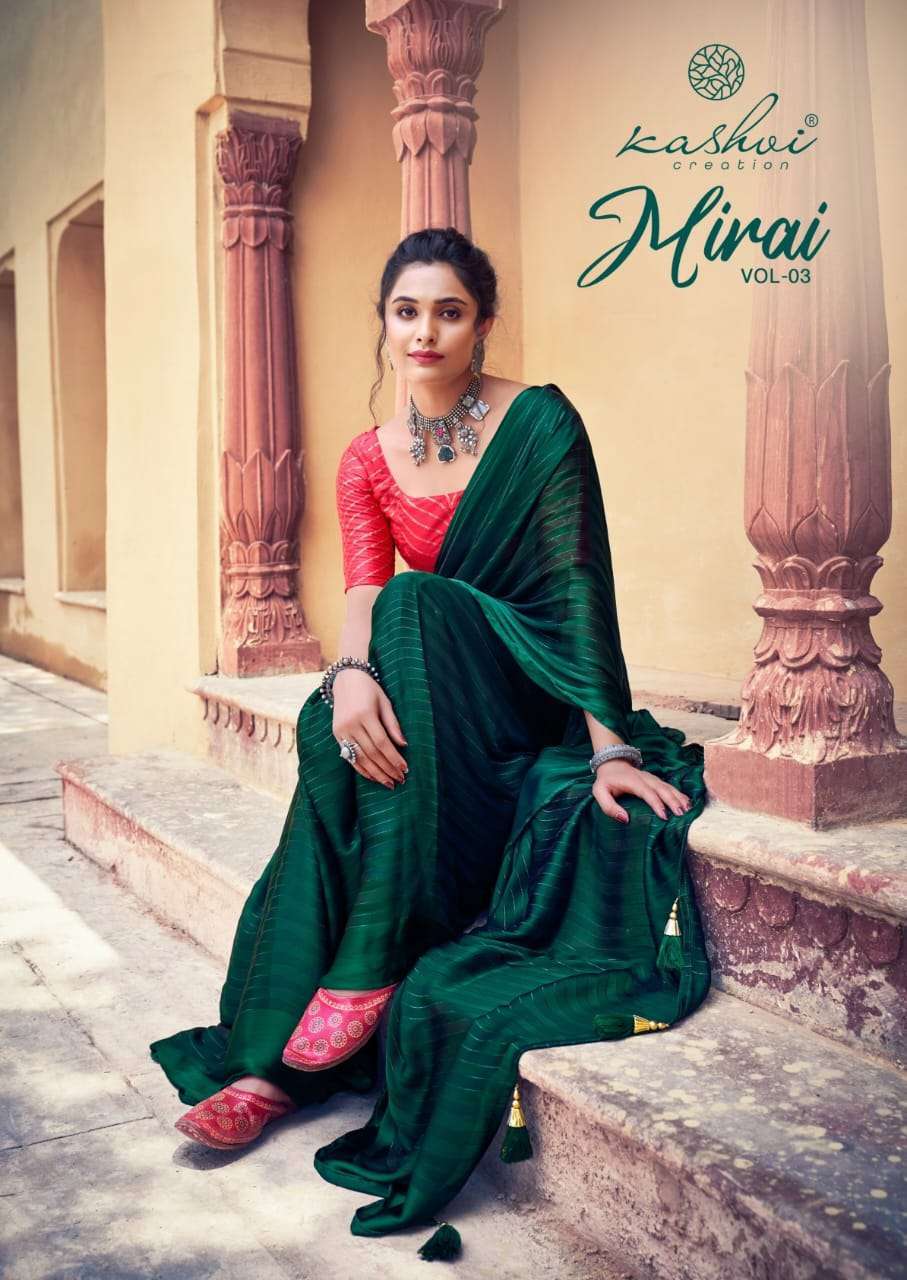 kashvi mirai vol 3 series 4037-4044 soft satin saree