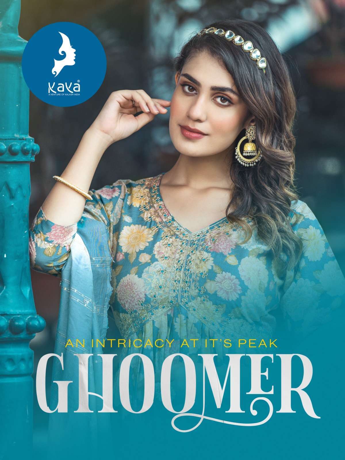 kaya ghoomer series 01-08 chanderi modal print readymade suit 