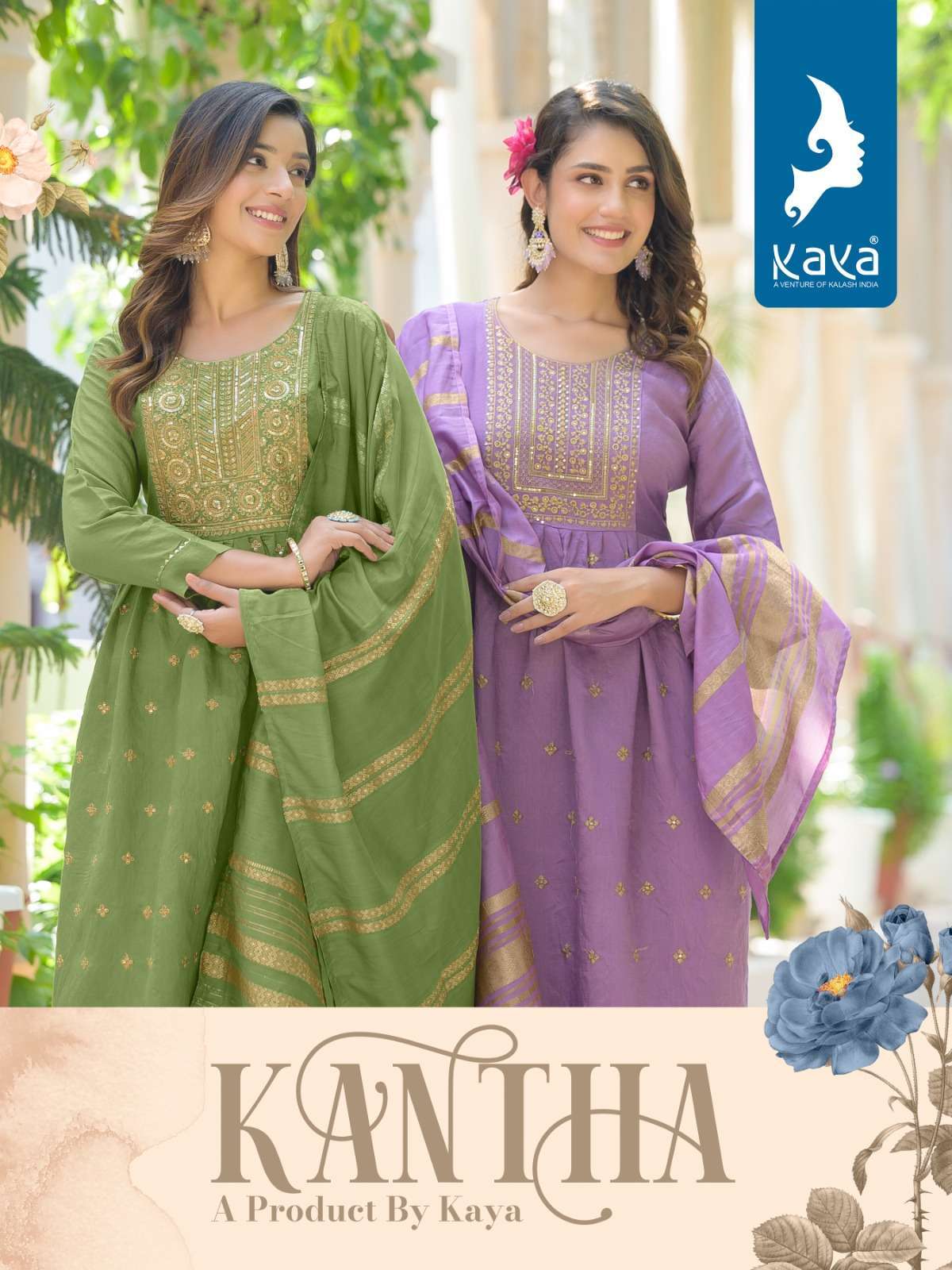 kaya kantha series 01-06 pure viscose silk readymade suit 