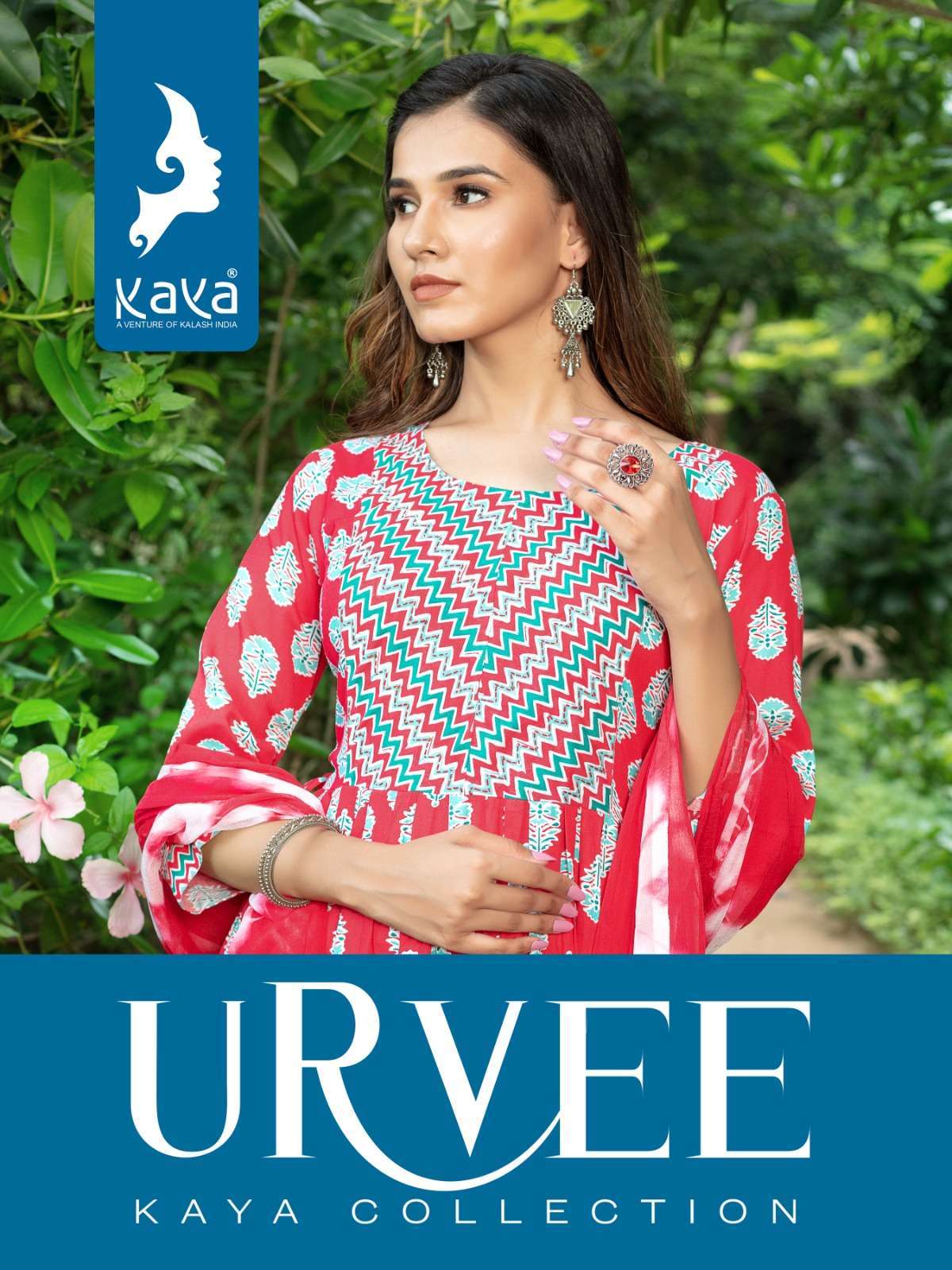 kaya urvee series 01-08 rayon print readymade suit 