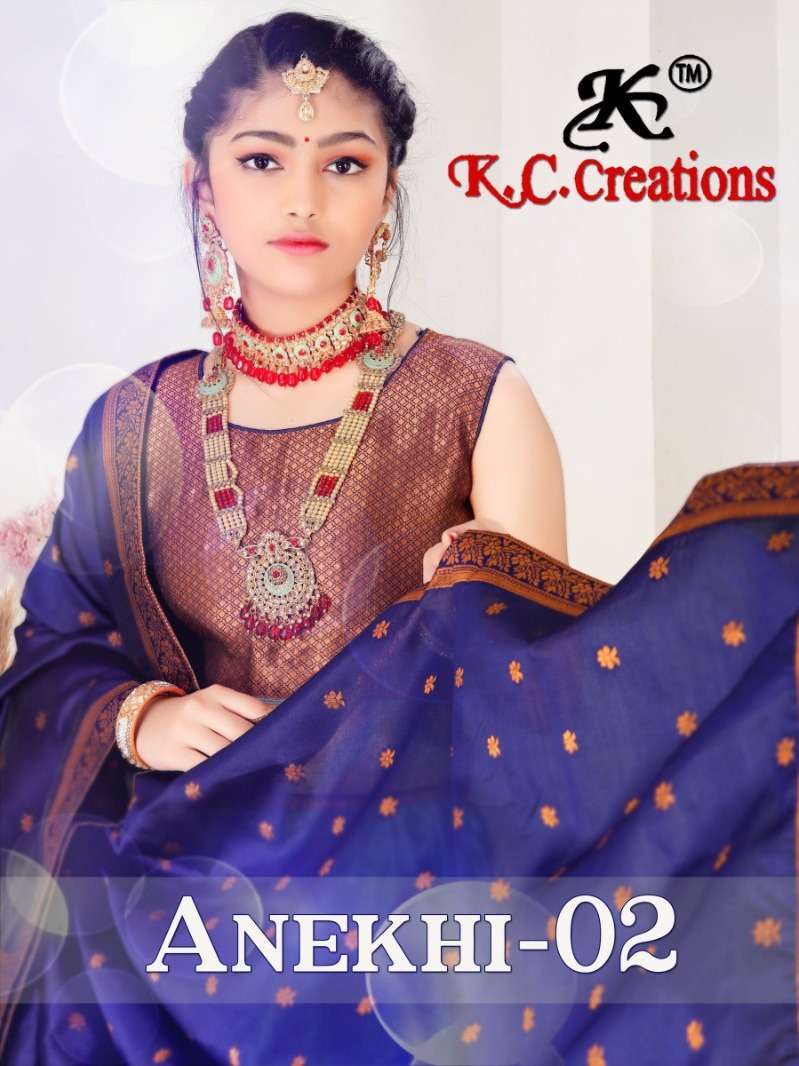 kc creation anekhi vol 2 readymade silk kids lehenga